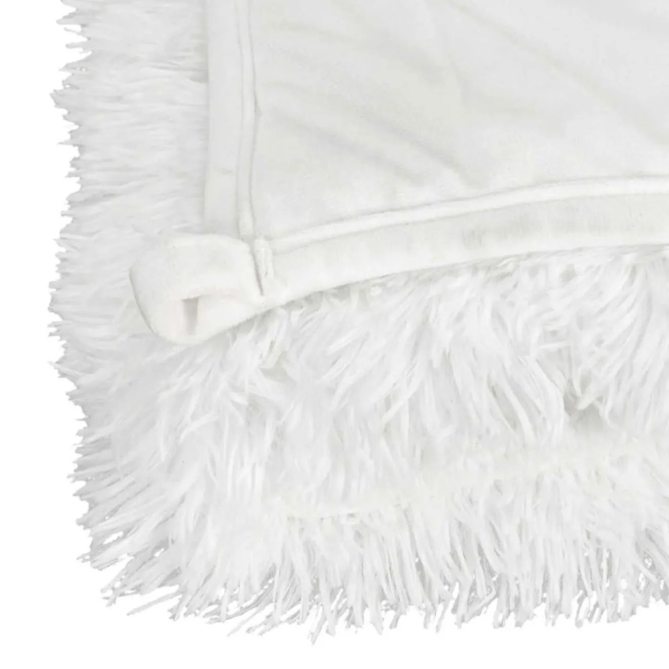 Discount Sensly Couverture pondérée fausse fourrure blanche - 153x0x203 cm