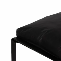 Discount Bois & Chiffons Damo black pouf Leather Noir - 68x46x35 cm