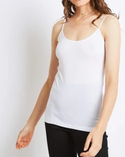 Femme Mare Débardeur 100% Coton Fil d'Ecosse blanc