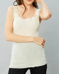 Femme Mare Débardeur Catherine en Laine & Soie ivoire