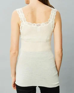 Femme Mare Débardeur Catherine en Laine & Soie ivoire