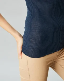 Online Mare Débardeur Célia en Laine & Soie bleu