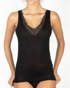 Best Mare Débardeur Dora en Coton avec dentelle noir