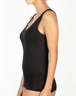 Best Mare Débardeur Dora en Coton avec dentelle noir