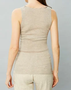 Online Mare Débardeur en Laine & Soie caramel