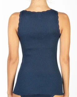 Femme Mare Débardeur fines bretelles Laine mélangée bleu