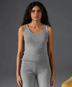 Outlet Rodier Debardeur Ségolène 100% laine Cotelé gris argent