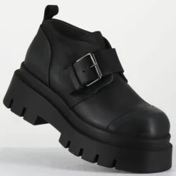 Outlet Lofina Derbies en Cuir 4005 gas noires - Talon : 6cm