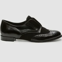 New Cosmoparis Derbies en Cuir et Velours de Cuir Elima noires