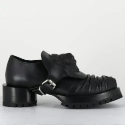 Femme SDM Derbies en Cuir lion noires - Talon : 9.5cm