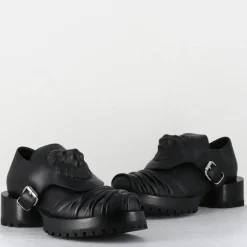 Femme SDM Derbies en Cuir lion noires - Talon : 9.5cm