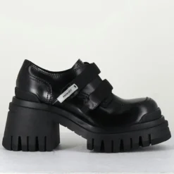 Femme Premiata Derbies en Cuir M6349 noires - Talon : 5.5cm