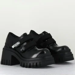 Femme Premiata Derbies en Cuir M6349 noires - Talon : 5.5cm