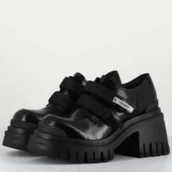 Femme Premiata Derbies en Cuir M6349 noires - Talon : 5.5cm