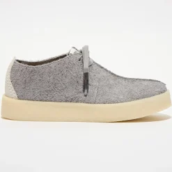 Homme Clarks Derbies en Velours de Cuir texturé Trek Cup grises