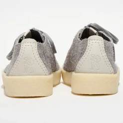 Homme Clarks Derbies en Velours de Cuir texturé Trek Cup grises