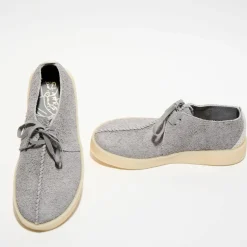 Homme Clarks Derbies en Velours de Cuir texturé Trek Cup grises