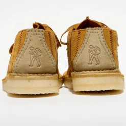 Homme Clarks Derbies en Velours de Cuir Desert Trek ocre