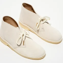 Femme Clarks Desert boots en Velours de Cuir Desert écrues