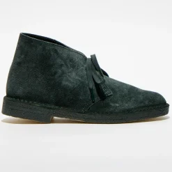 Homme Clarks Desert boots en Velours de Cuir vert foncé