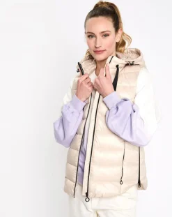 Femme Esprit Doudoune à capuche sans manches beige