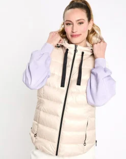 Femme Esprit Doudoune à capuche sans manches beige