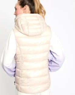 Femme Esprit Doudoune à capuche sans manches beige