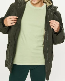 Homme Dockers Doudoune Micro Twill Barn Puffer kaki foncé