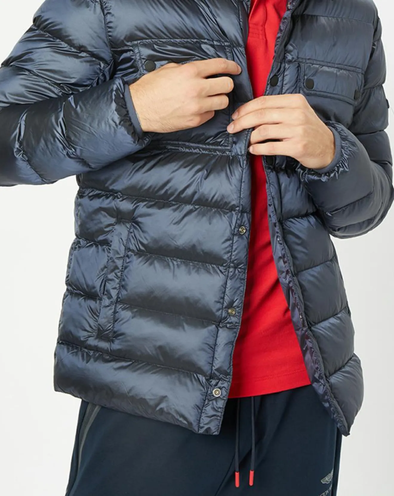 Homme Hackett London Doudoune Aston Martin Racing Shiny bleue