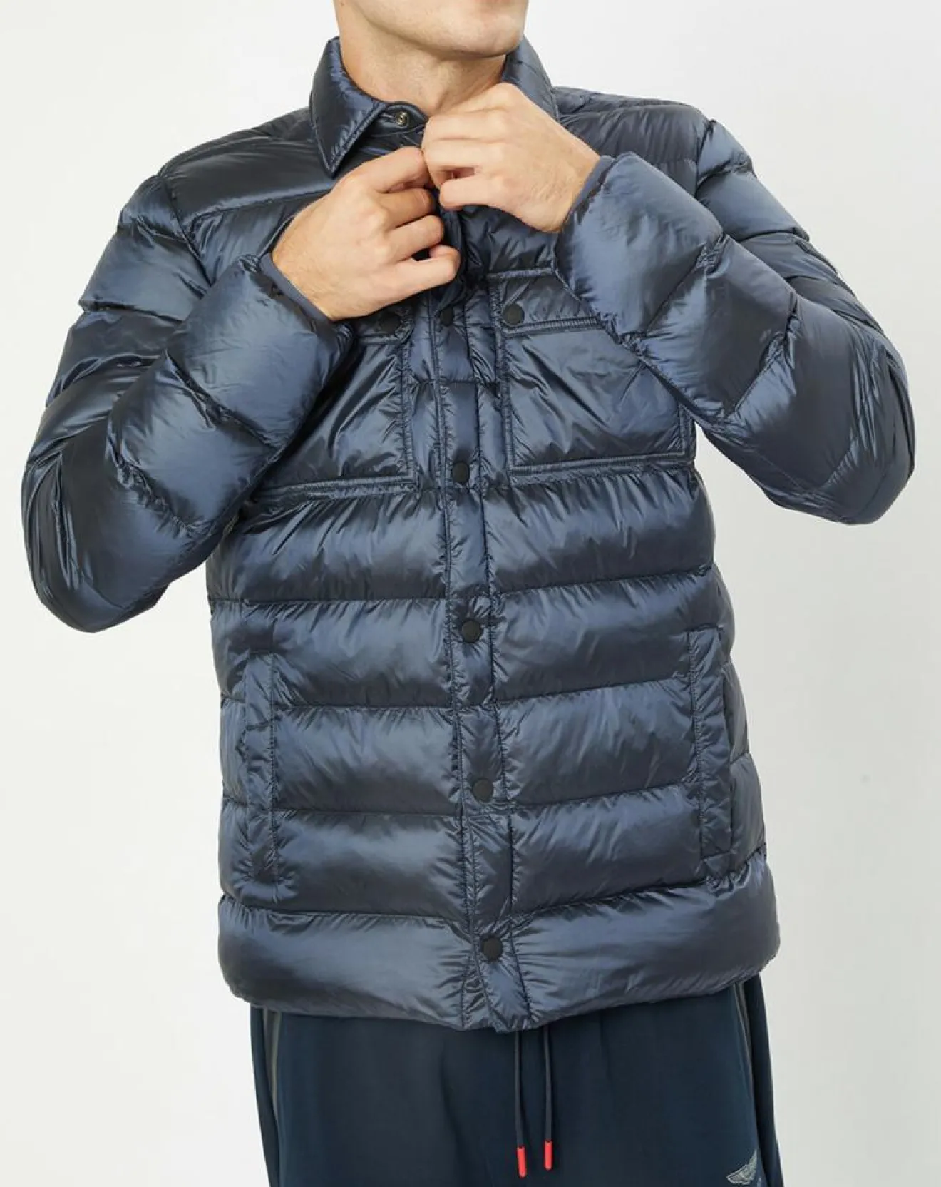 Homme Hackett London Doudoune Aston Martin Racing Shiny bleue