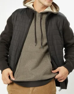 Clearance Hackett London Doudoune Bi-matière Hybride Media noir/marron