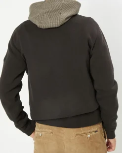 Clearance Hackett London Doudoune Bi-matière Hybride Media noir/marron