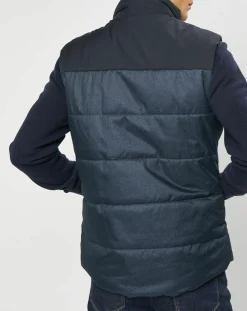 Homme Hackett London Doudoune bi-matière sans manches bleu marine