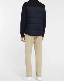 Homme Hackett London Doudoune bi-matière sans manches bleu marine