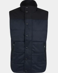 Homme Hackett London Doudoune bi-matière sans manches bleu marine