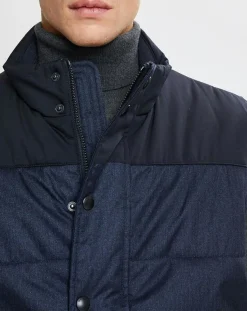 Homme Hackett London Doudoune bi-matière sans manches bleu marine