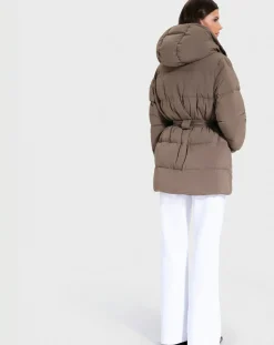 Femme Zapa Doudoune ceinturée Dilek kaki marron