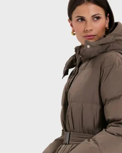 Femme Zapa Doudoune ceinturée Dilek kaki marron