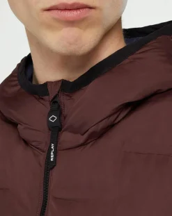 Discount Replay Doudoune Classic Logo bordeaux