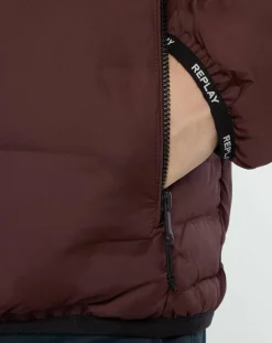 Discount Replay Doudoune Classic Logo bordeaux