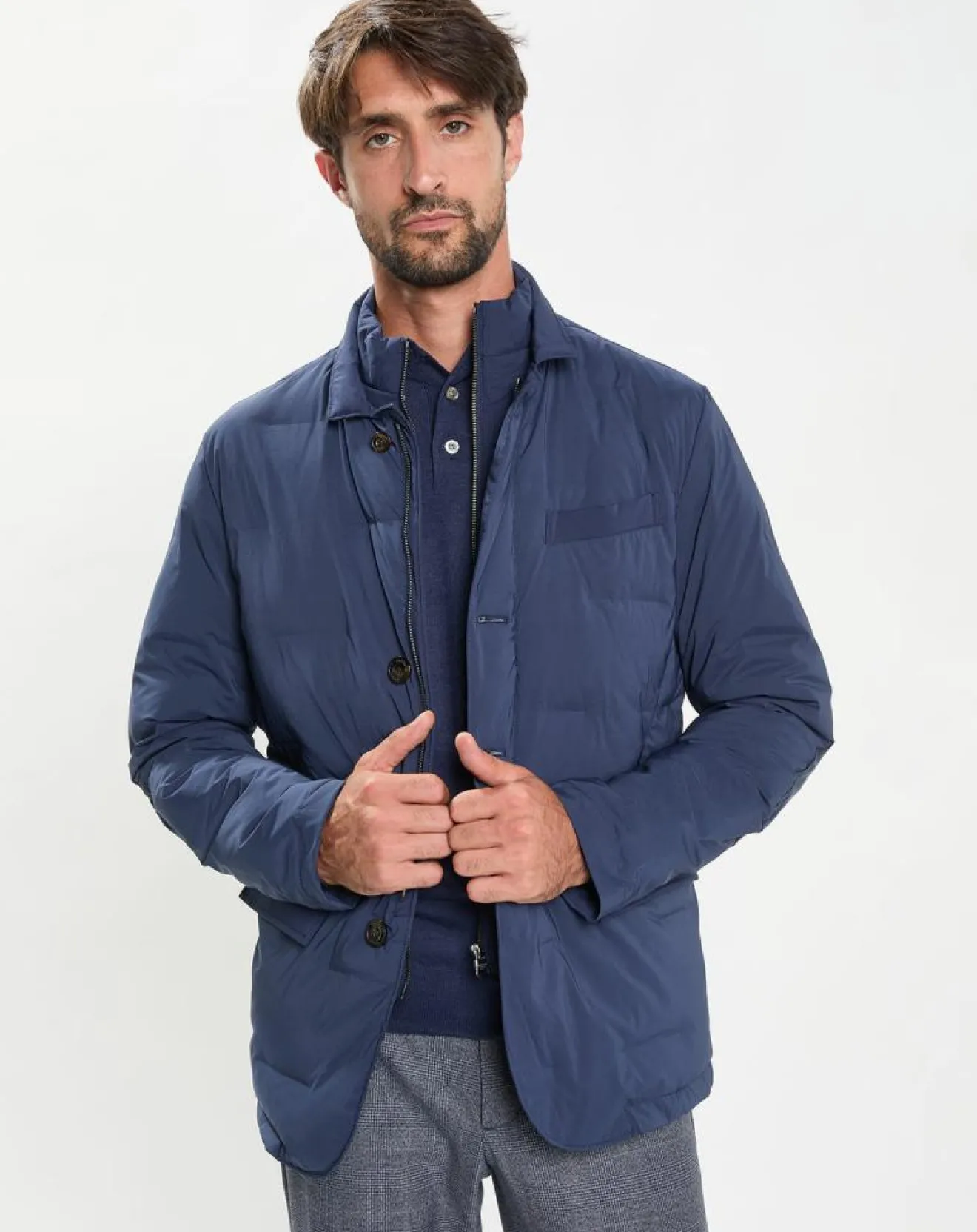Clearance Hackett London Doudoune Coud bleue