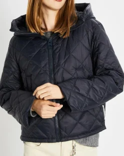 Femme Marc O'Polo Doudoune Courte à Capuche bleu marine