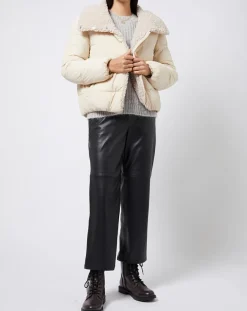 Femme Esprit Doudoune courte doublée intérieur fourré sherpa écrue