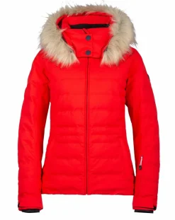 Femme Degré 7 Doudoune de ski Traqui fausse fourrure incandescent