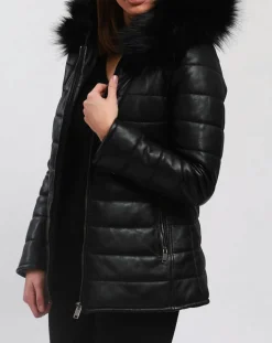 Discount Blue Wellford Doudoune en Cuir Bleny noire