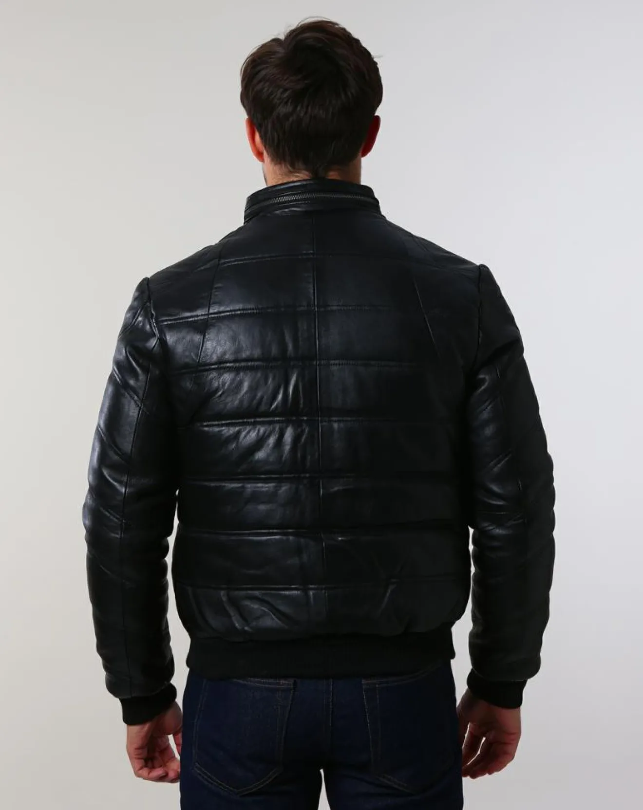 Outlet Chyston Doudoune en Cuir Brad noire