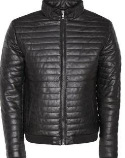 New Blue Wellford Doudoune en Cuir Camilo noire