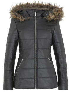 Best Chyston Doudoune en Cuir d'Agneau Clarence noire