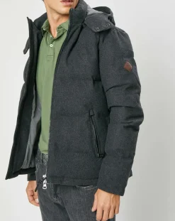 Hackett London Doudoune en Flanelle Puffer gris foncé