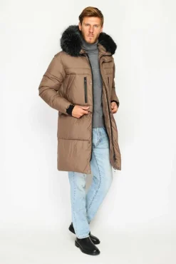 C&Jo Doudoune longue avec isolation thermique jusqu'à -20 °C marron